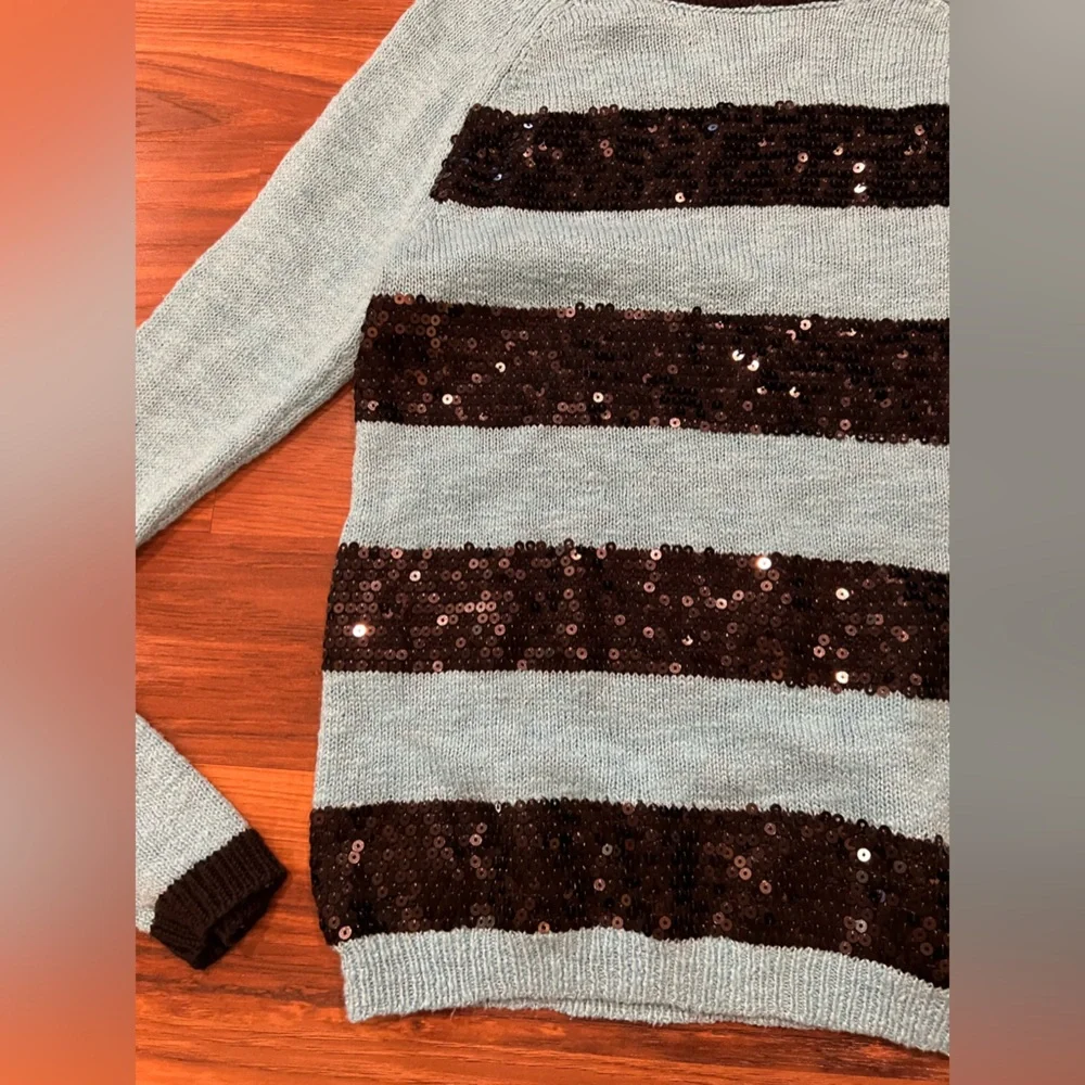 Justice Girls Striped Shimmer Knit Sweater size 14